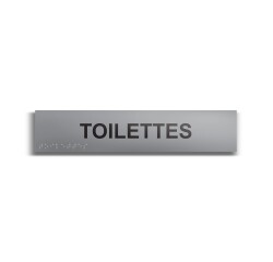 Toilettes - Plaque de porte en braille et relief - 25 x 5cm