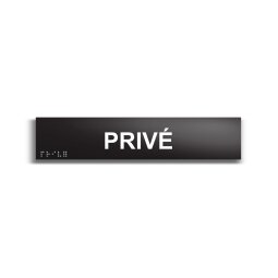 Privé - Plaque de porte en braille et relief - 25 x 5cm