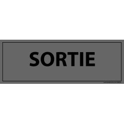 Plaque de porte SORTIE - 210 x 75 mm