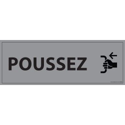 Plaque de porte POUSSEZ - 210 x 75 mm