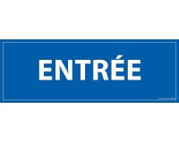Panneau ENTREE - fond bleu 210 x 75 mm