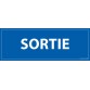 Panneau SORTIE - fond bleu 210 x 75 mm