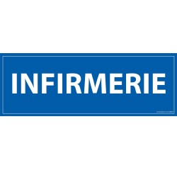 Panneau INFIRMERIE - fond bleu 210 x 75 mm