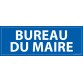 Signalétique information - BUREAU DU MAIRE - fond bleu 210 x 75 mm