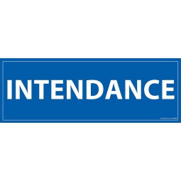 Panneau INTENDANCE - fond bleu 210 x 75 mm