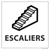 Panneau ESCALIERS - fond blanc, vinyle ou PVC- 250 x 250 mm