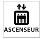 Panneau ASCENSEUR - fond blanc 250 x 250 mm