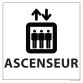 Signalétique information - ASCENSEUR - fond blanc 250 x 250 mm