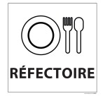 Panneau REFECTOIRE - fond blanc 250 x 250 mm
