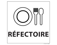 Panneau REFECTOIRE - fond blanc 250 x 250 mm