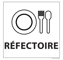 Panneau REFECTOIRE - fond blanc 250 x 250 mm