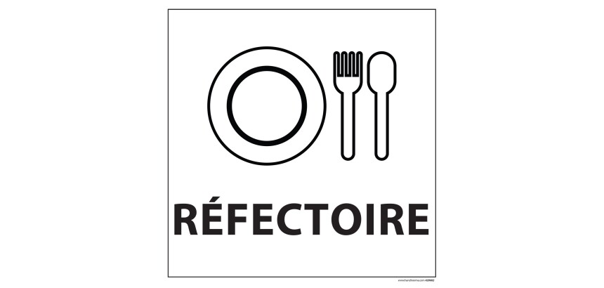 Panneau REFECTOIRE - fond blanc 250 x 250 mm