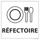 Panneau REFECTOIRE - fond blanc 250 x 250 mm