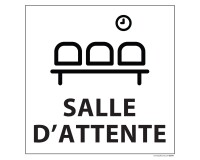 Panneau SALLE D'ATTENTE - fond blanc 250 x 250 mm
