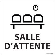 Signalétique information - SALLE D'ATTENTE - fond blanc 250 x 250 mm