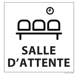 Panneau SALLE D'ATTENTE - fond blanc 250 x 250 mm