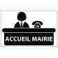 Panneau ACCUEIL MAIRIE+ symbole - fond blanc 300 x 200 mm