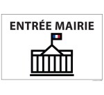 Panneau ENTREE MAIRIE+ symbole - fond blanc 300 x 200 mm