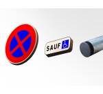 Kit Panneau + poteau B6d et Panonceau M6h : Arrêt et Stationnement Interdit sauf PMR