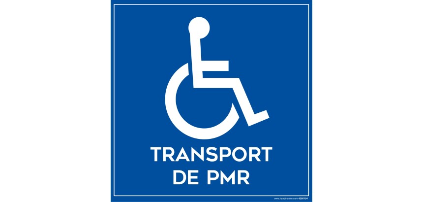Transport de PMR 200 x 200 mm Signalisation adhésive pour véhicule