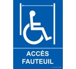 Panneau ascenseur Accès fauteuil + picto PMR