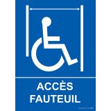 Panneau ascenseur Accès fauteuil + picto Handicapé