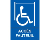 Panneau ascenseur Accès fauteuil + picto PMR