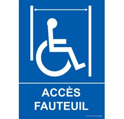 Panneau ascenseur Accès fauteuil + picto PMR