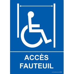 Panneau ascenseur Accès fauteuil + picto PMR