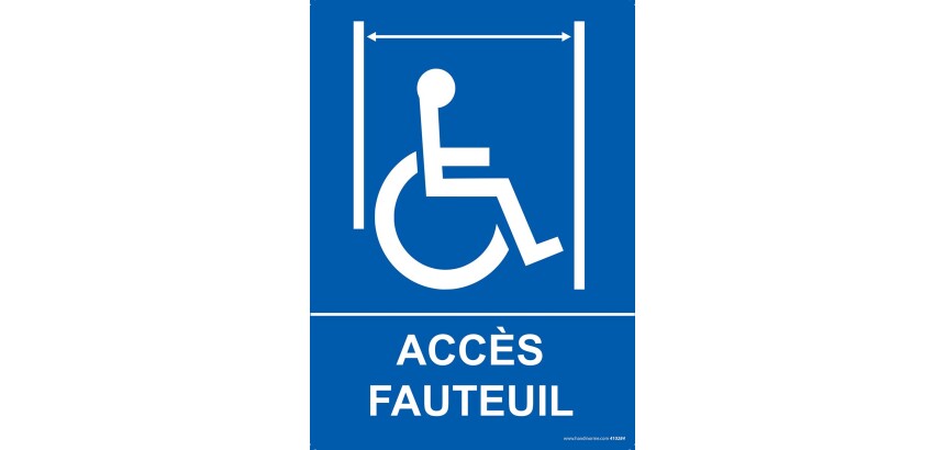 Panneau ascenseur Accès fauteuil + picto PMR