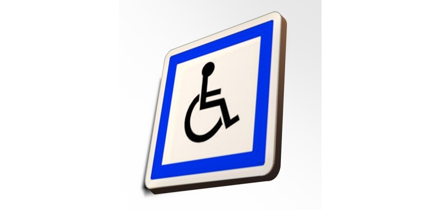 Panneau parking Picto PMR à couvre chant