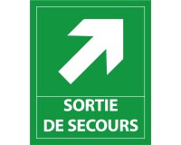 Panneau évacuation - Sortie de secours - 300x250 mm PVC 2 mm Flèche gauche