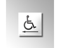 Panneau relief et braille picto Fléche gauche