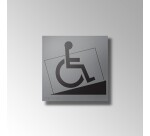 Panneau Accès rampe avec Picto PMR en relief et braille