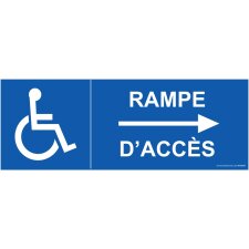 Signalisation handicapé - Rampe d'accès - flèche à droite