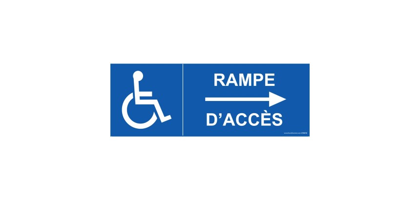Panneau Picto Rampe d'accès - flèche à droite