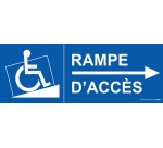 Panneau Picto Rampe Accès PMR flèche droite