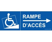 Panneau Picto Rampe Accès PMR flèche droite