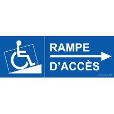 Signalisation - Rampe Accès handicapé flèche droite