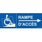 Signalisation - Rampe Accès handicapé flèche droite