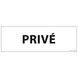 Plaque de porte PRIVE - 210 x 75 mm - PVC