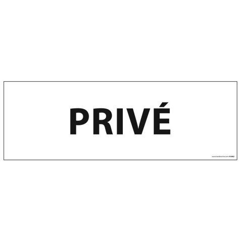 Plaque de porte PRIVE - 210 x 75 mm - PVC