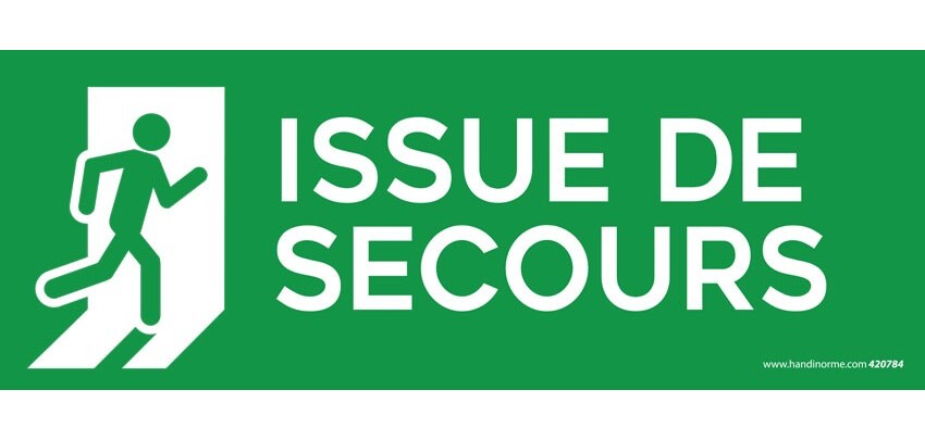 Panneau ISSUE DE SECOURS