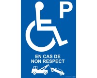 Panneau picto Parking PMR Enlèvement en cas de non respect