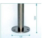 Poteau de garde-corps avec platine soudée INOXI