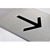 Plaque gravée - Signalétique directionnelle Flèche - 14 x 10 cm Inox