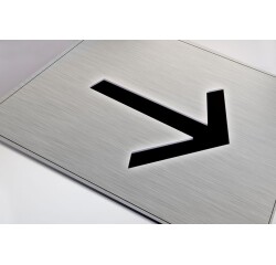 Plaque gravée - Signalétique directionnelle Flèche - 14 x 10 cm