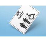 Plaque gravée Mixte WC + personnes PMR