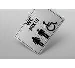 Plaque gravée Mixte WC + personnes PMR