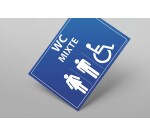 Plaque gravée Mixte WC + personnes PMR